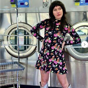 NooWorks Tonya Mean Machine Colorful Patterned Skater Dress